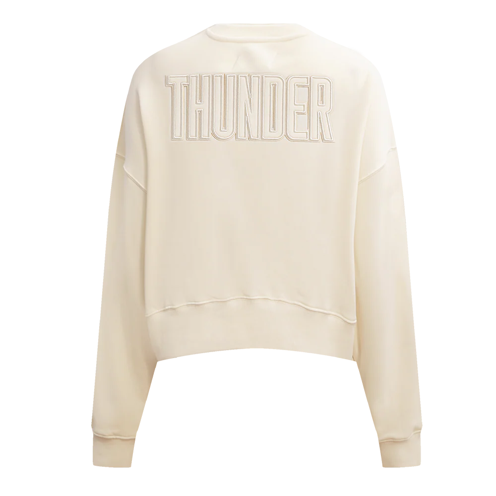 NBA OKLAHOMA CITY THUNDER NEUTRAL FLEECE CREWNECK (EGGSHELL) - Image 3