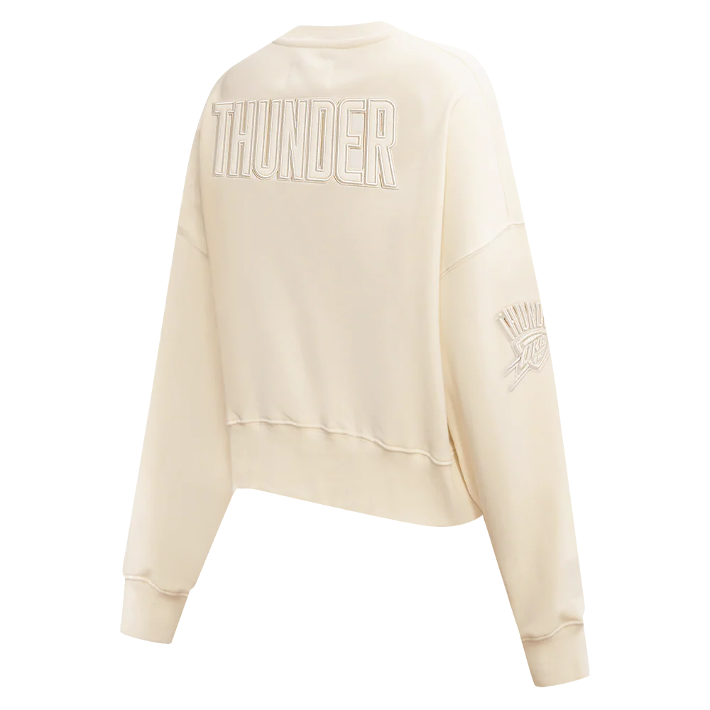 NBA OKLAHOMA CITY THUNDER NEUTRAL FLEECE CREWNECK (EGGSHELL) - Image 4