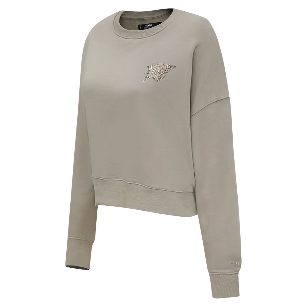 NBA OKLAHOMA CITY THUNDER NEUTRAL FLEECE CREWNECK (TAUPE) - Image 2