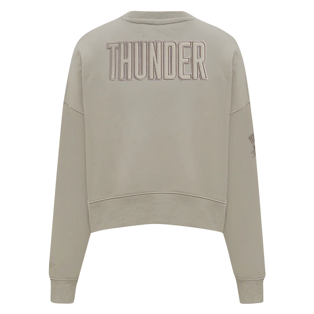 NBA OKLAHOMA CITY THUNDER NEUTRAL FLEECE CREWNECK (TAUPE) - Image 3