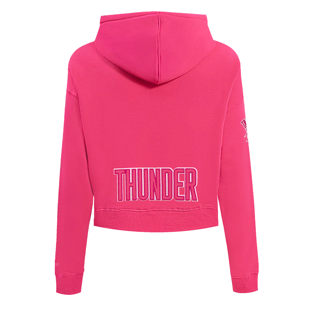 OKLAHOMA CITY THUNDER TRIPLE PINK WOMEN'S FLC CROPPED PO HOODIE (BEETROOT PURPLE) - Image 3