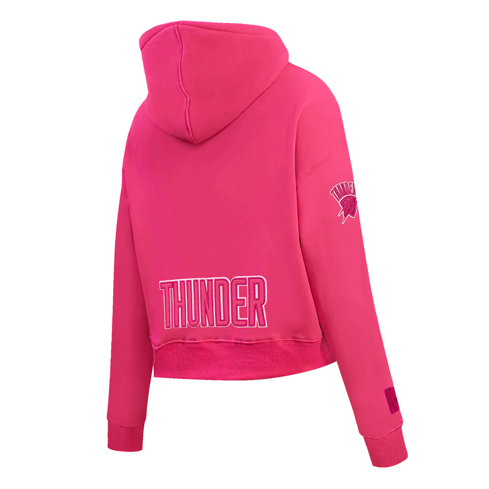 OKLAHOMA CITY THUNDER TRIPLE PINK WOMEN'S FLC CROPPED PO HOODIE (BEETROOT PURPLE) - Image 4