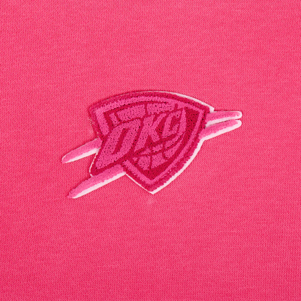 OKLAHOMA CITY THUNDER TRIPLE PINK WOMEN'S FLC CROPPED PO HOODIE (BEETROOT PURPLE) - Image 5