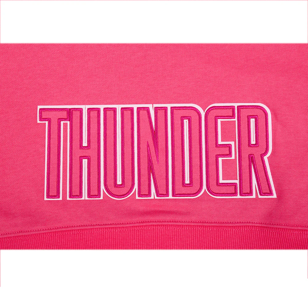 OKLAHOMA CITY THUNDER TRIPLE PINK WOMEN'S FLC CROPPED PO HOODIE (BEETROOT PURPLE) - Image 6