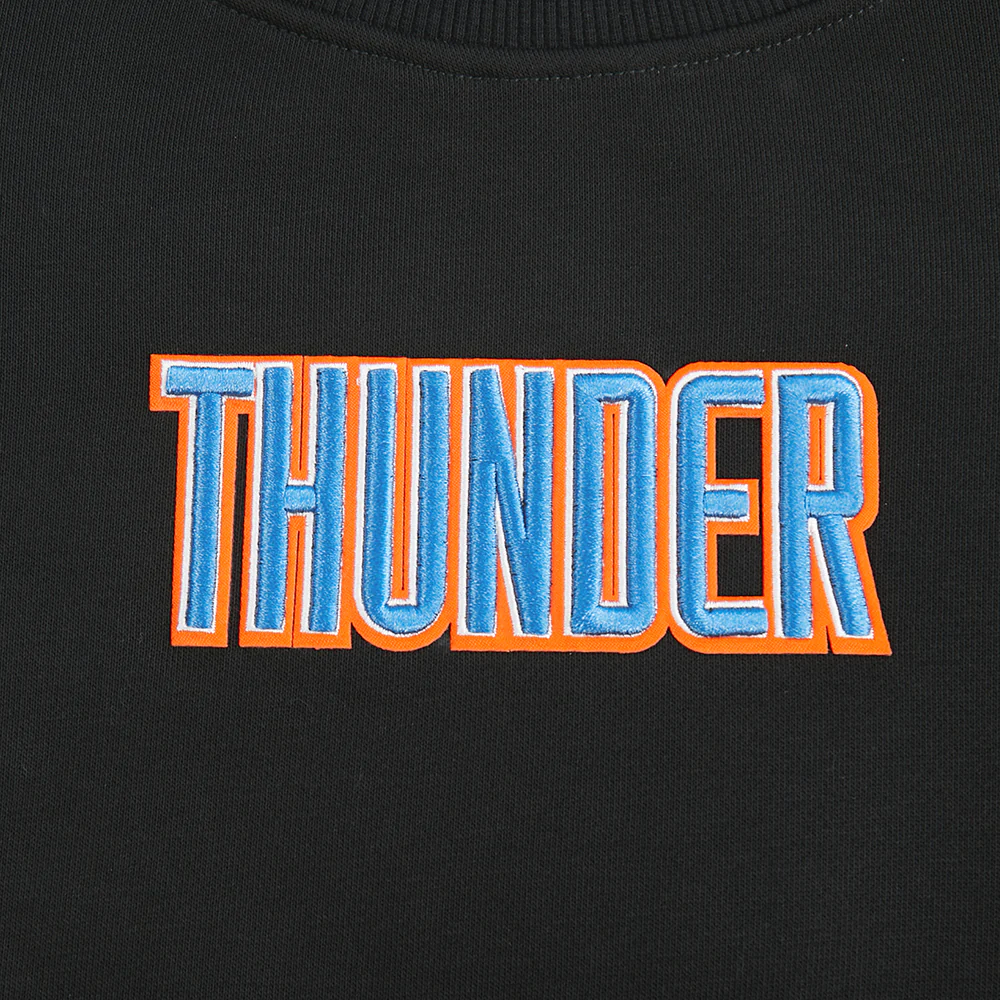 OKLAHOMA CITY THUNDER WINGSPAN WOMEN'S FLC CREWNECK (BLACK) - Image 9