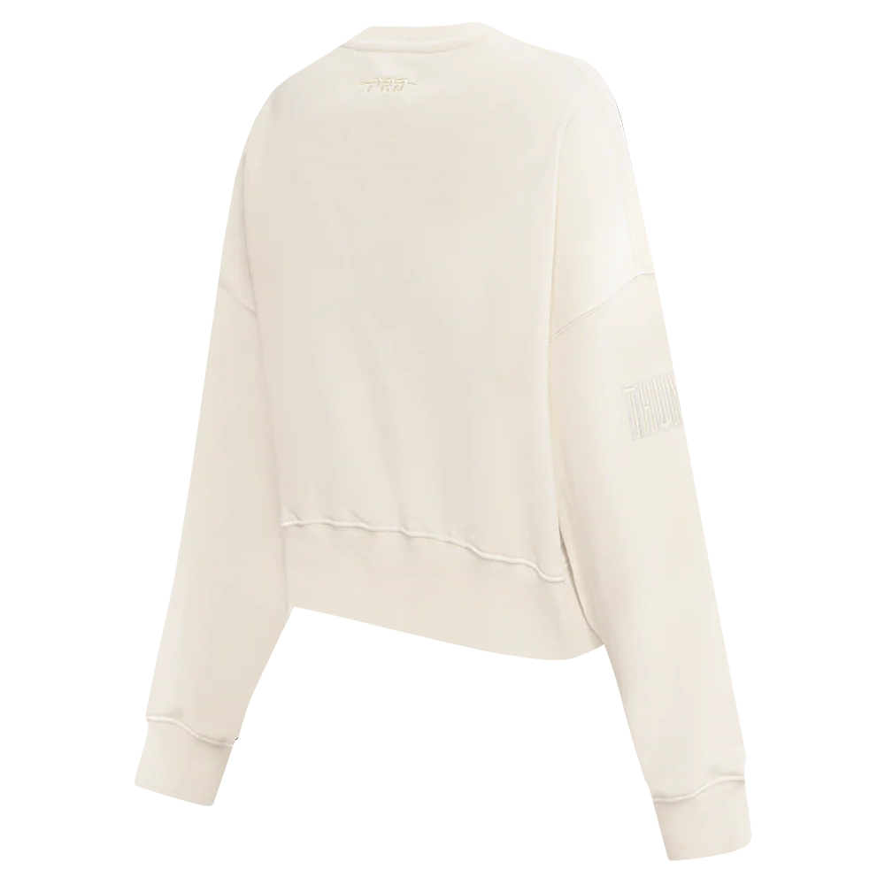 NBA OKLAHOMA CITY THUNDER SHAI GILGEOUS-ALEXANDER #2 NEUTRAL PNN WOMEN'S FLC CREWNECK (EGGSHELL) - Image 6