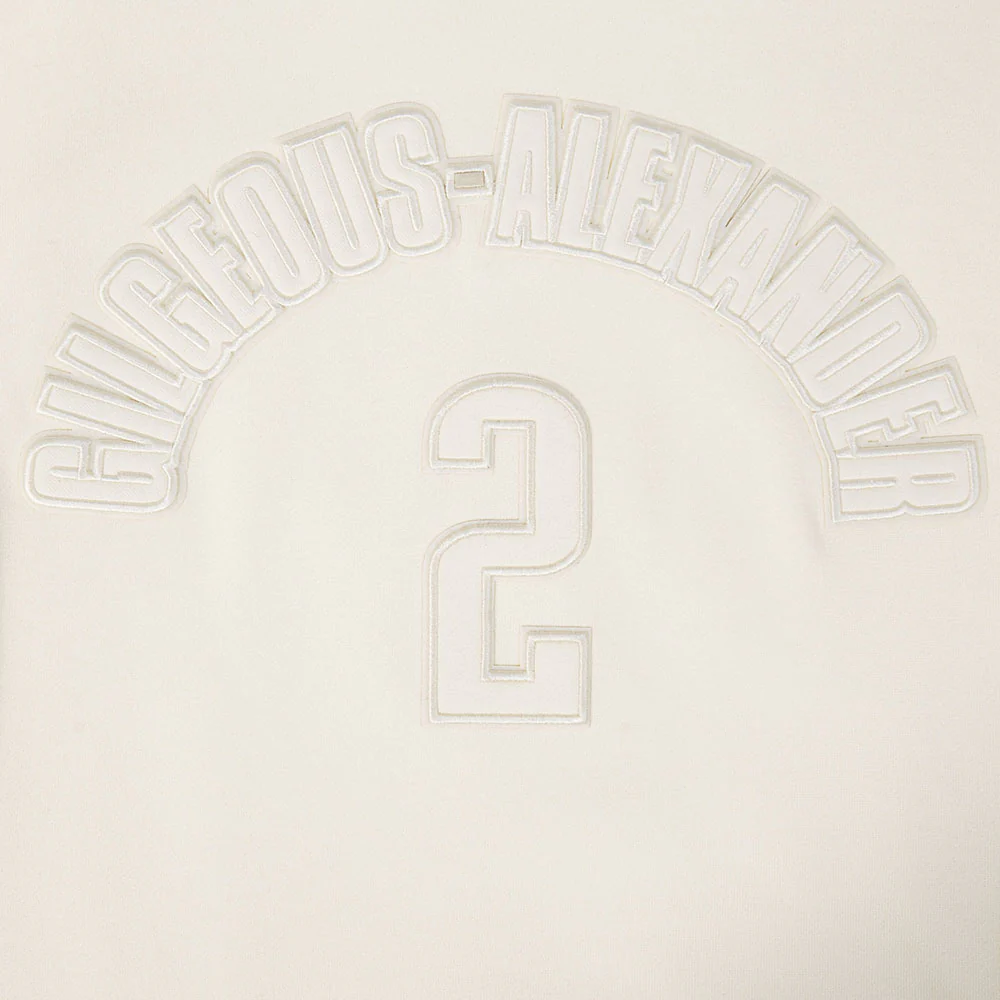 NBA OKLAHOMA CITY THUNDER SHAI GILGEOUS-ALEXANDER #2 NEUTRAL PNN WOMEN'S FLC CREWNECK (EGGSHELL) - Image 7