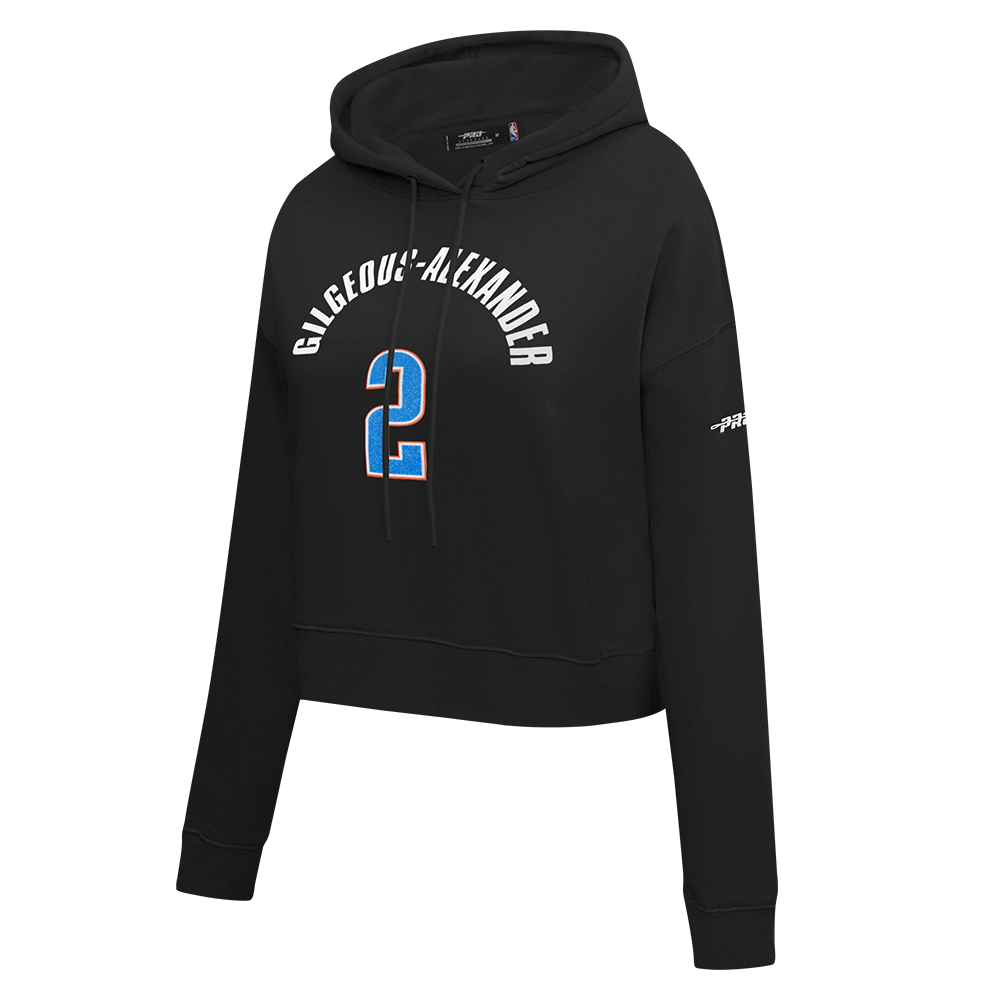 NBA OKLAHOMA CITY THUNDER SHAI GILGEOUS-ALEXANDER #2 CLASSIC PNN WOMEN'S FLC CROPPED PO HOODIE - Image 2