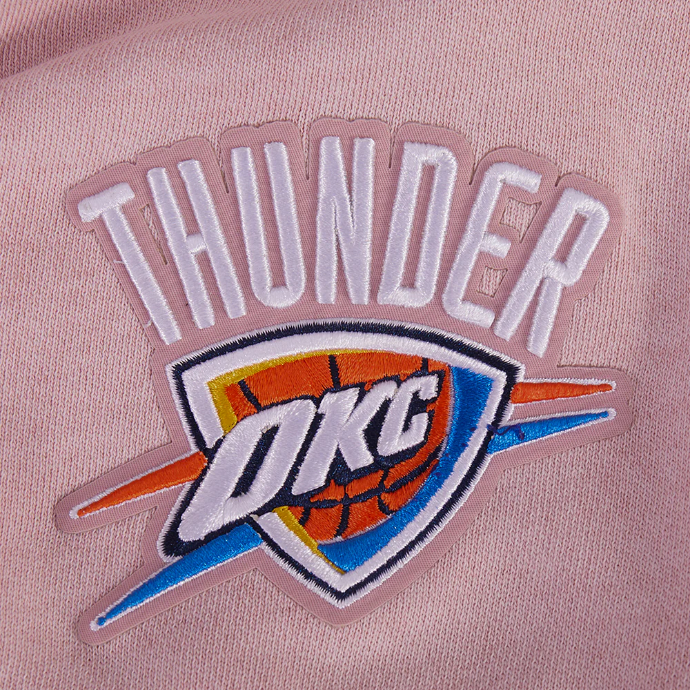 NBA OKLAHOMA CITY THUNDER WASHED JEWELS WOMEN'S CREWNECK SWEATSHIRT (WASHED MAUVE) - Image 7