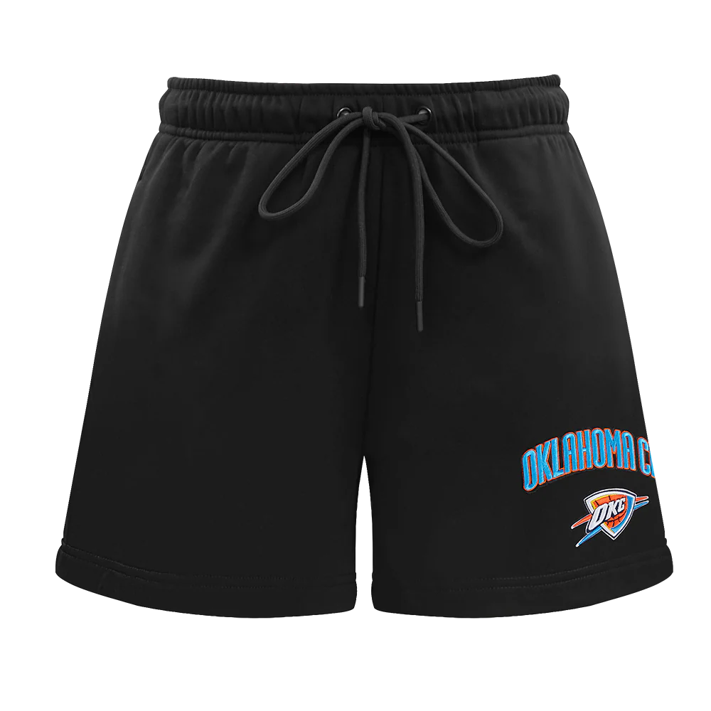 NBA OKLAHOMA CITY THUNDER CLASSIC WOMEN'S FLEECE SHORT (BLACK) - Image 2