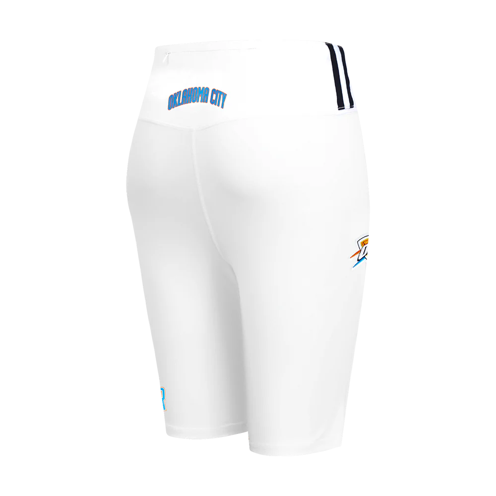 NBA OKLAHOMA CITY THUNDER CLASSIC WOMEN'S COTTON BIKE SHORT (WHITE) - Image 3