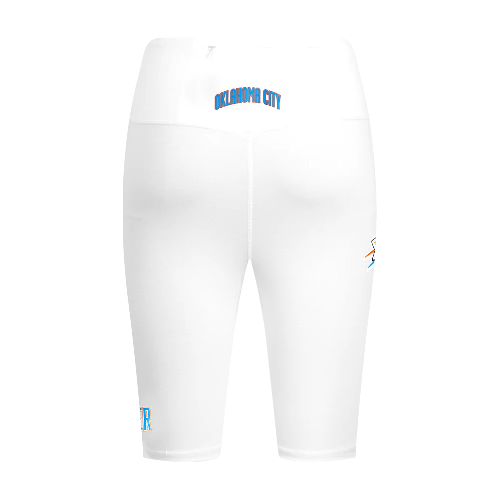 NBA OKLAHOMA CITY THUNDER CLASSIC WOMEN'S COTTON BIKE SHORT (WHITE) - Image 4