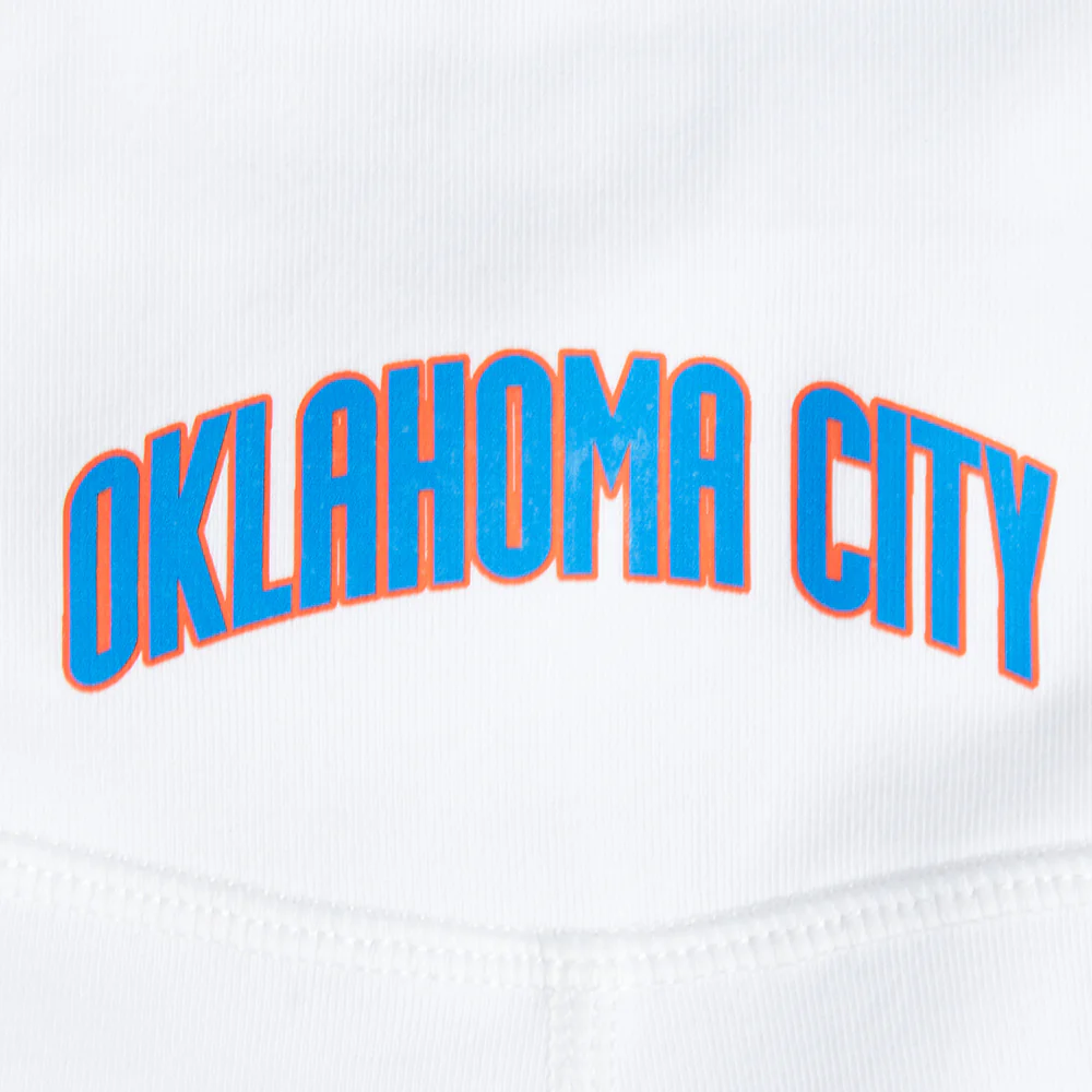NBA OKLAHOMA CITY THUNDER CLASSIC WOMEN'S COTTON BIKE SHORT (WHITE) - Image 7