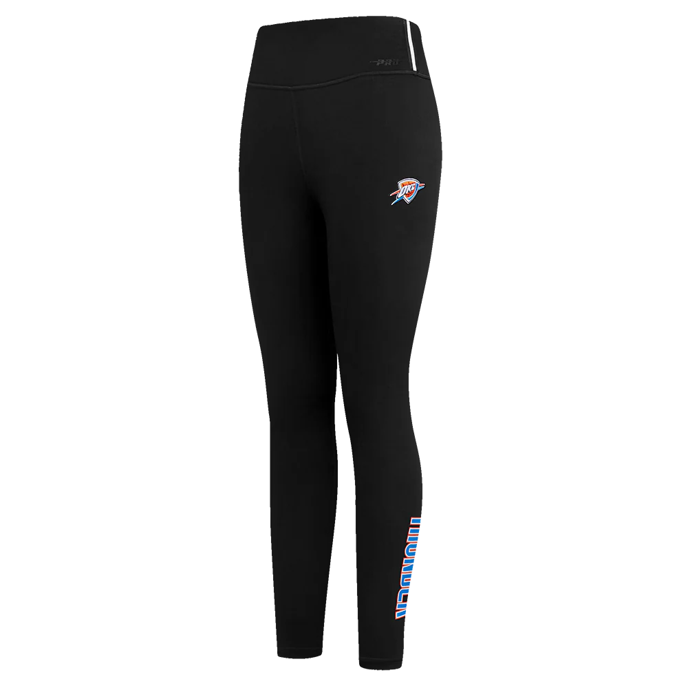 NBA OKLAHOMA CITY THUNDER CLASSIC WOMEN'S HIGH WAIST JERSEY LEGGING (BLACK)