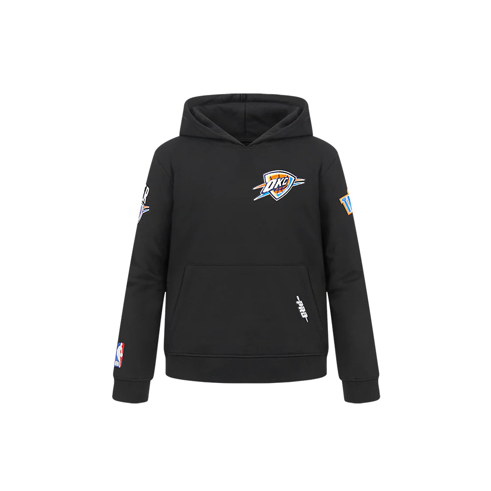 NBA OKLAHOMA CITY THUNDER CLASSIC LITTLE BOYS FLEECE PULLOVER HOODIE (BLACK)
