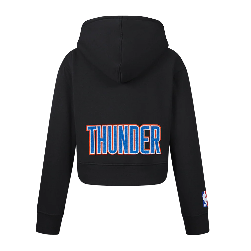NBA OKLAHOMA CITY THUNDER CLASSIC LITTLE GIRLS  FLEECE FULL ZIP HOODIE (BLACK) - Image 3