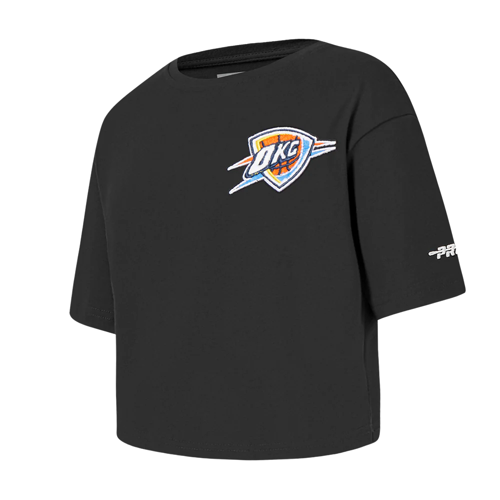 NBA OKLAHOMA CITY THUNDER CLASSIC TODDLER GIRLS SHORT SLEEVE BOXY TEE (BLACK) - Image 2