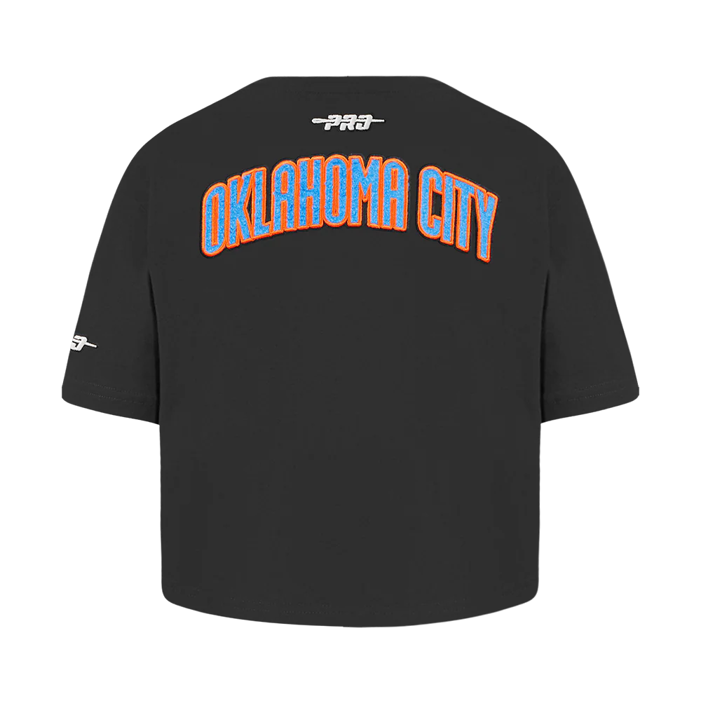 NBA OKLAHOMA CITY THUNDER CLASSIC TODDLER GIRLS SHORT SLEEVE BOXY TEE (BLACK) - Image 3
