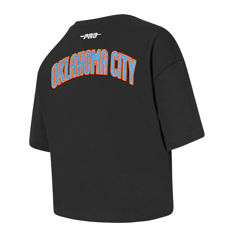 NBA OKLAHOMA CITY THUNDER CLASSIC TODDLER GIRLS SHORT SLEEVE BOXY TEE (BLACK) - Image 4
