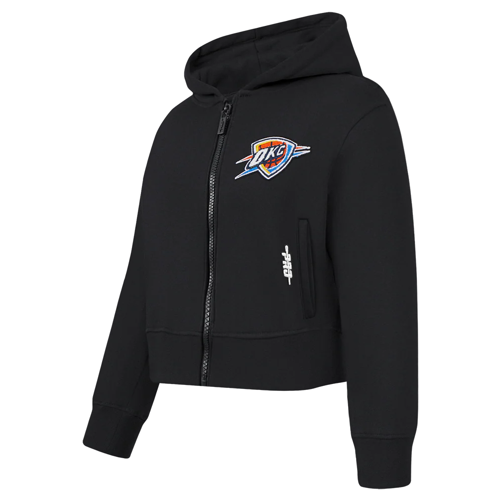 NBA OKLAHOMA CITY THUNDER CLASSIC TODDLER GIRLS FLEECE FULL ZIP HOODIE (BLACK) - Image 2