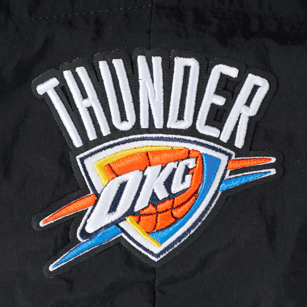 NBA OKLAHOMA CITY THUNDER CLASSIC WIND WOVEN WOMEN'S 1/2 JACKET (BLACK) - Image 6
