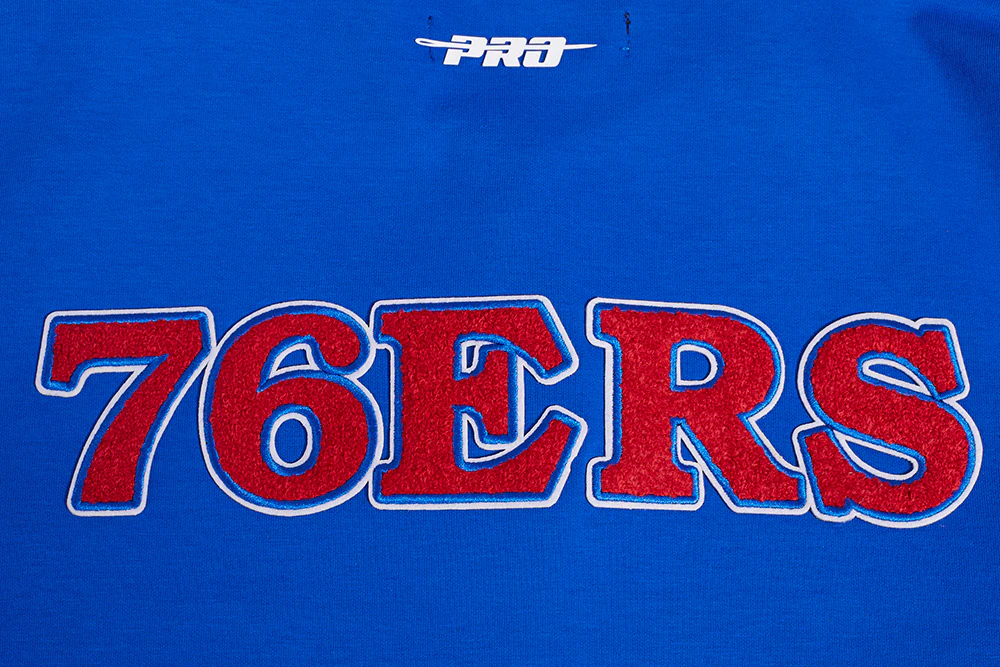 NBA PHILADELPHIA 76ers CLASSIC MEN'S PRO SS DOUBLE KNIT JACKET (ROYAL BLUE/RED) - Image 7