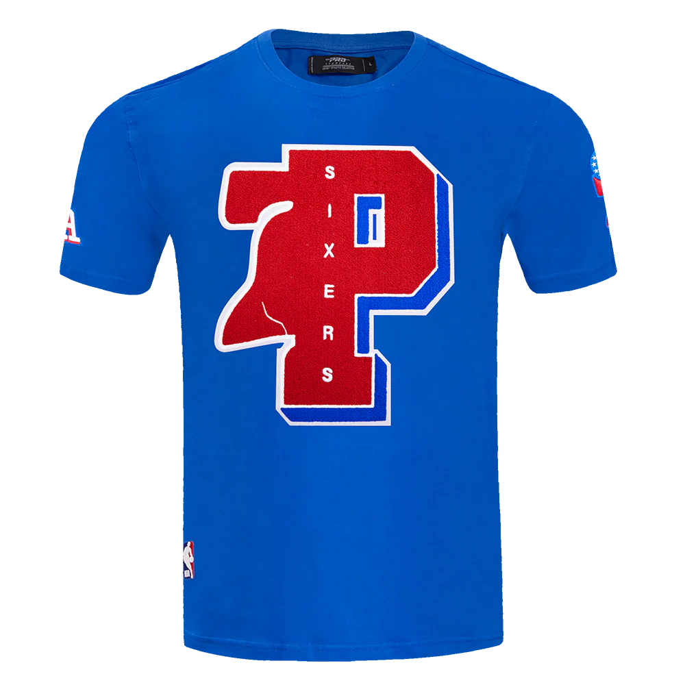 NBA PHILADELPHIA 76ERS MASHUP MEN'S TEE (ROYAL BLUE)