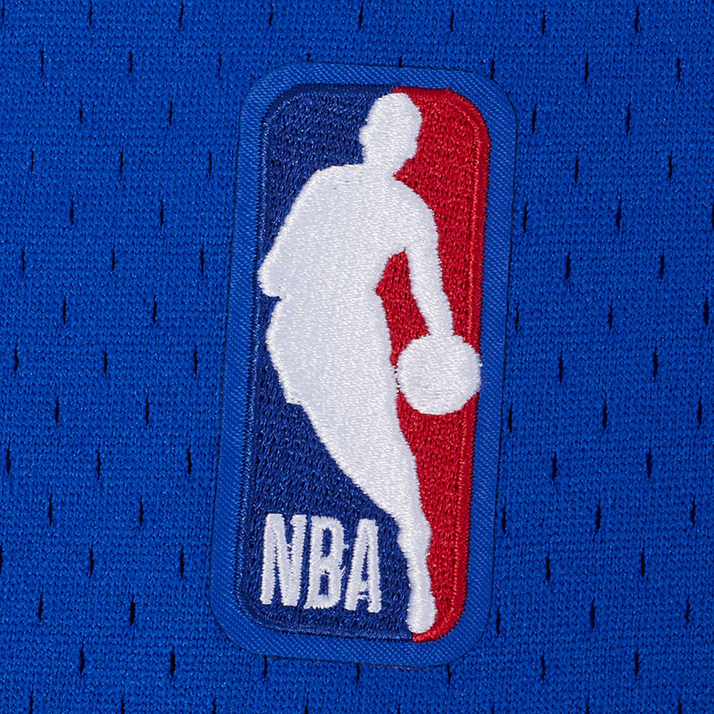 NBA PHILADELPHIA 76ERS JOEL EMBIID #21 CLASSIC MESH PNN MEN'S MESH BUTTON DOWN SHIRT (ROYAL BLUE/RED) - Image 7