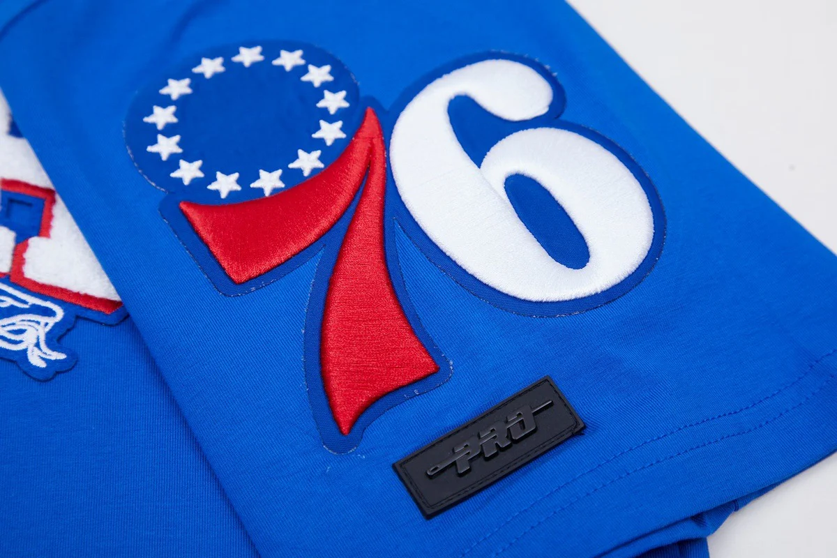 NBA PHILADELPHIA 76ERS CLASSIC CHENILLE MEN'S TEE (ROYAL BLUE) - Image 6