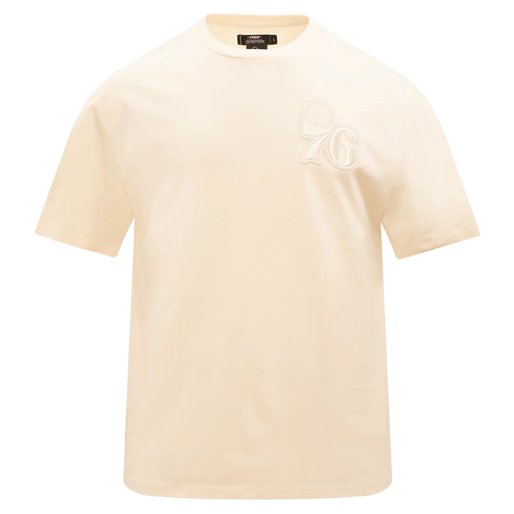 NBA PHILADELPHIA 76ERS NEUTRAL DROP SHOULDER MEN'S TEE (EGGSHELL)