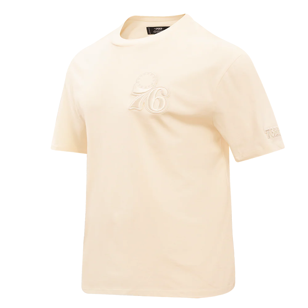 NBA PHILADELPHIA 76ERS NEUTRAL DROP SHOULDER MEN'S TEE (EGGSHELL) - Image 2