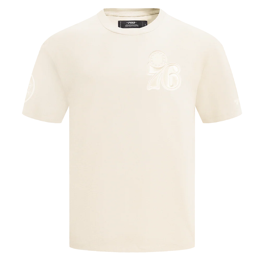 NBA PHILADELPHIA 76ERS NEUTRAL DROP SHOULDER MEN'S TEE (EGGSHELL) - Image 8