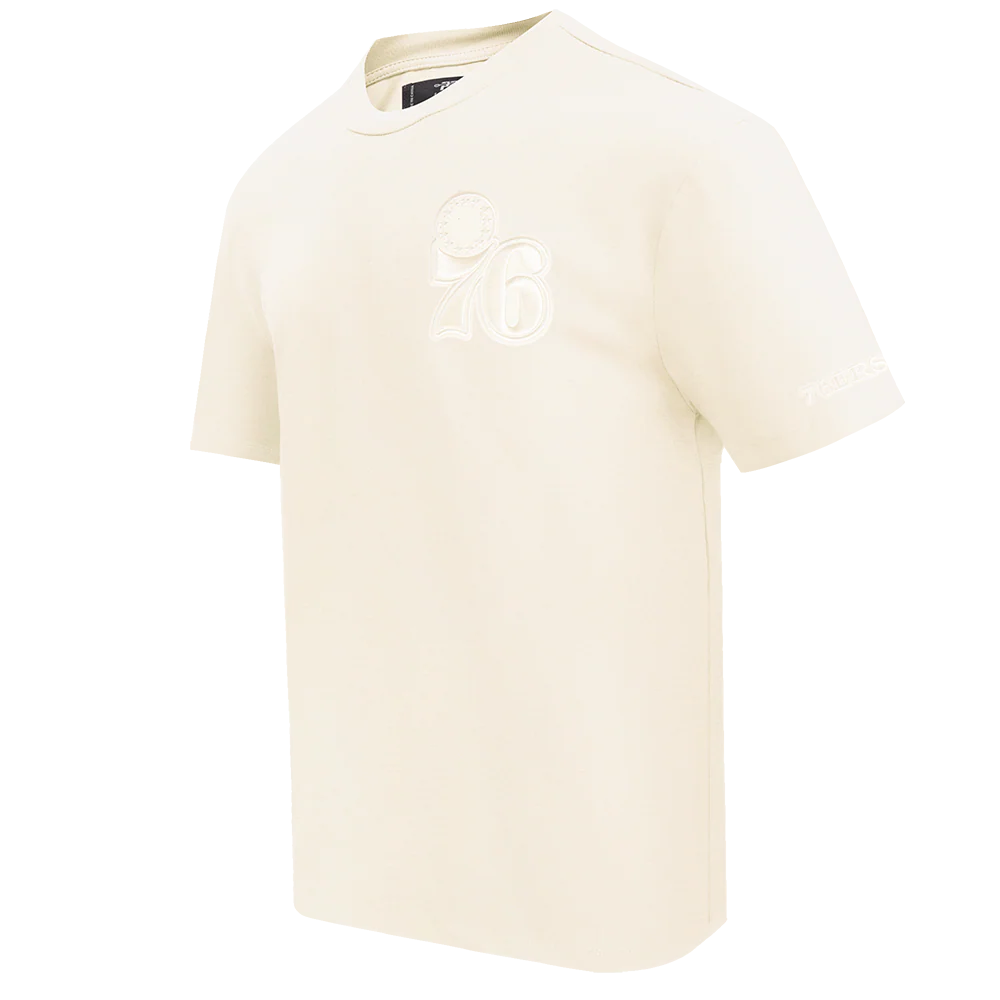 NBA PHILADELPHIA 76ERS NEUTRAL DROP SHOULDER MEN'S TEE (EGGSHELL) - Image 9