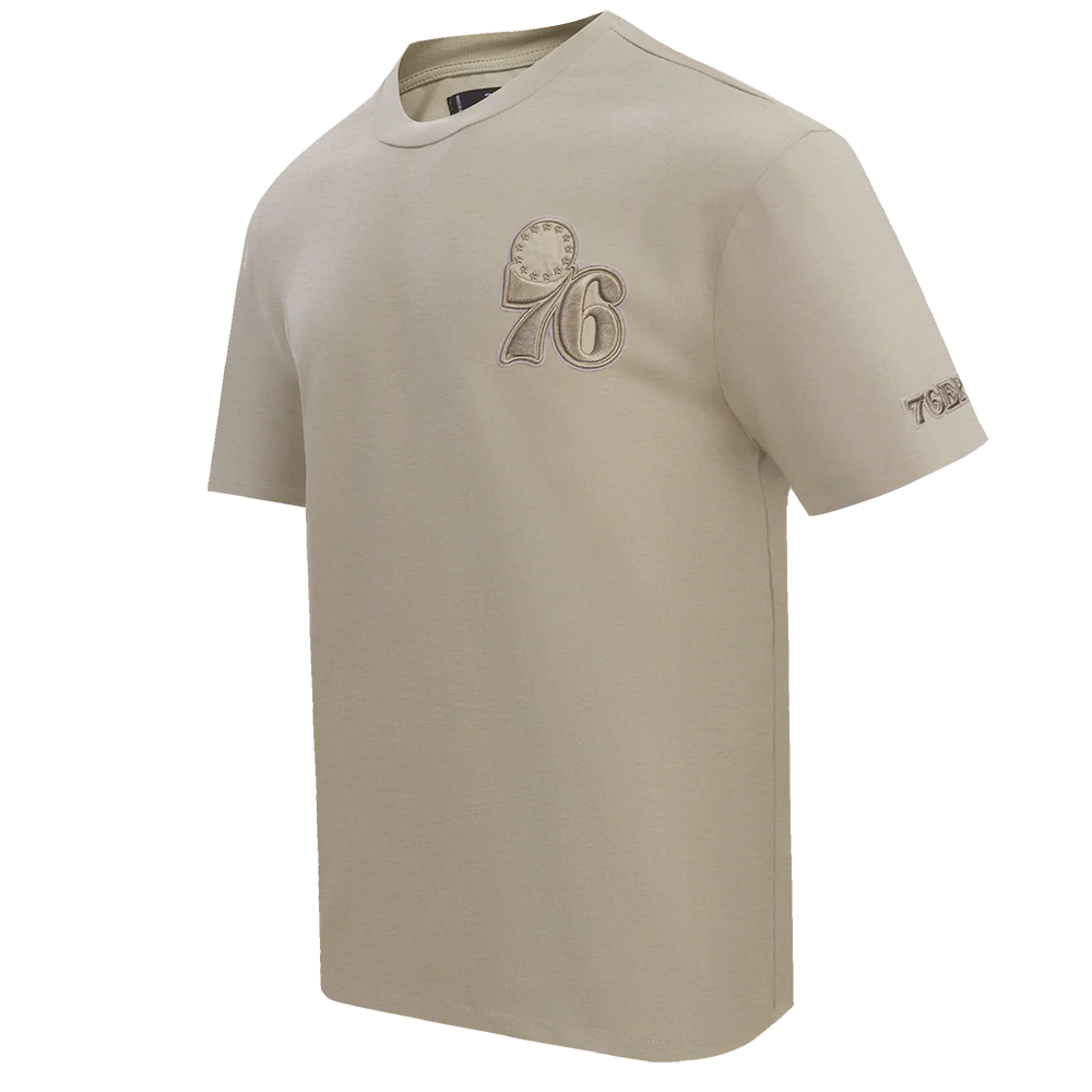 NBA PHILADELPHIA 76ERS NEUTRAL DROP SHOULDER MEN'S TEE (TAUPE) - Image 2