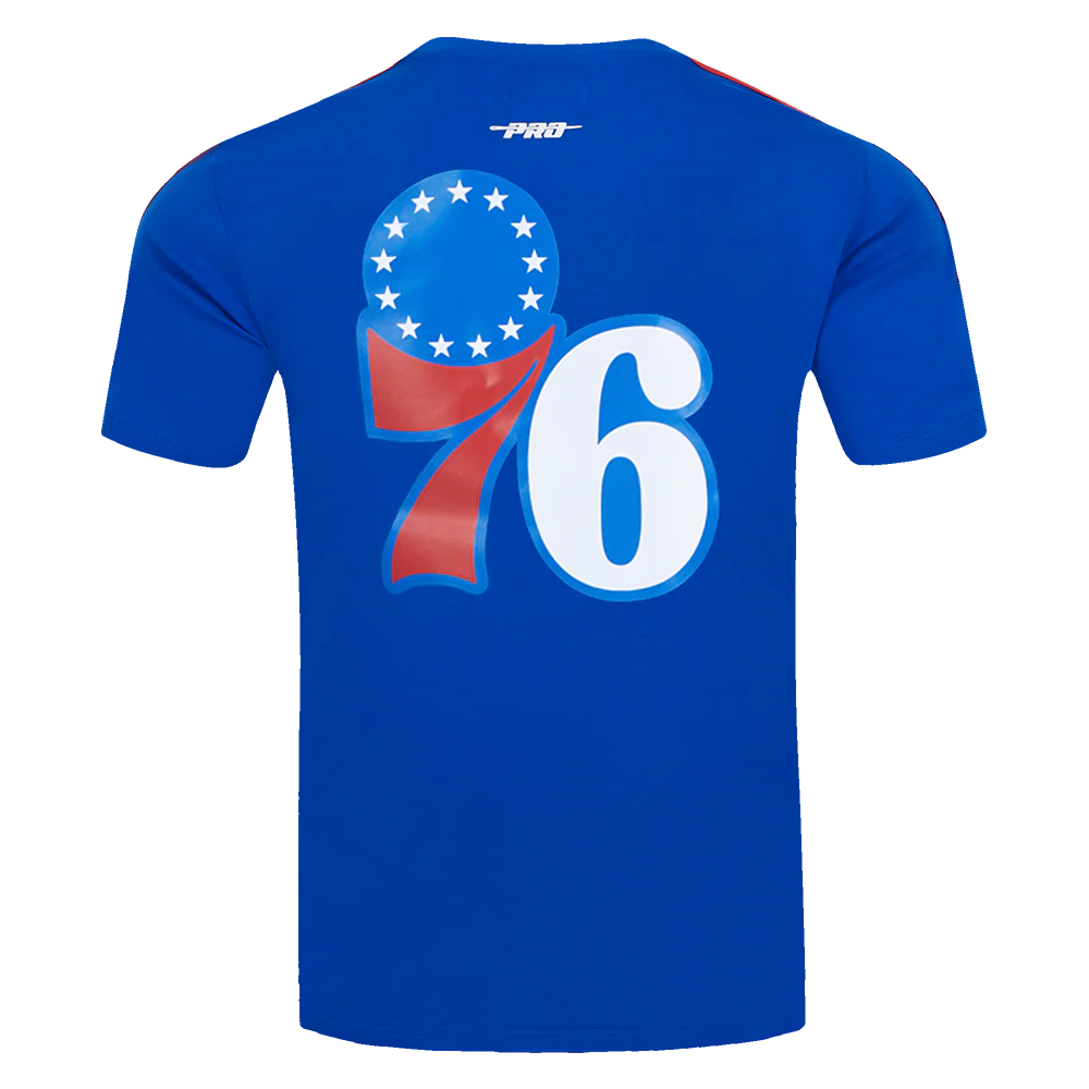 NBA PHILADELPHIA 76ERS CLASSIC MEN'S SINGLE JERSEY STRIPED TEE (ROYAL BLUE/RED) - Image 3