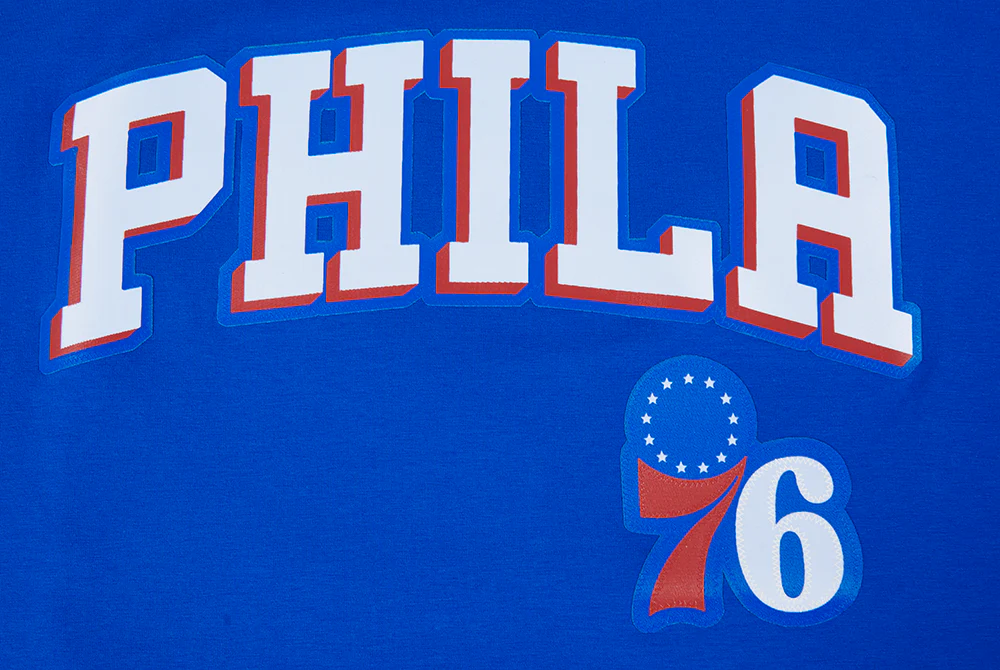 NBA PHILADELPHIA 76ERS CLASSIC MEN'S SINGLE JERSEY STRIPED TEE (ROYAL BLUE/RED) - Image 5