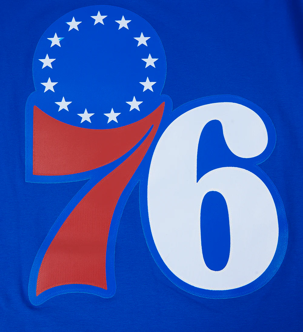 NBA PHILADELPHIA 76ERS CLASSIC MEN'S SINGLE JERSEY STRIPED TEE (ROYAL BLUE/RED) - Image 6