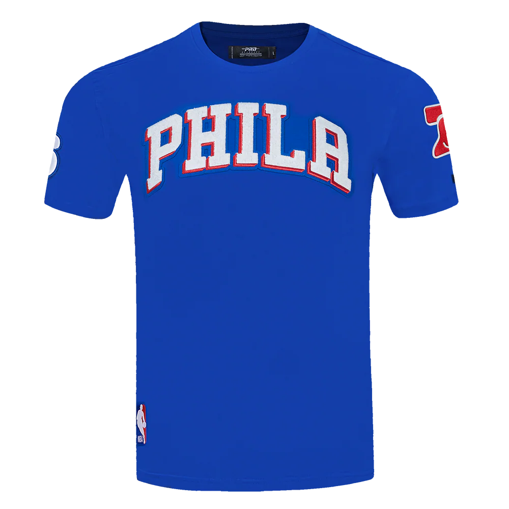 NBA PHILADELPHIA 76ERS CLASSIC CHENILLE MEN'S TEE (ROYAL BLUE) - Image 3