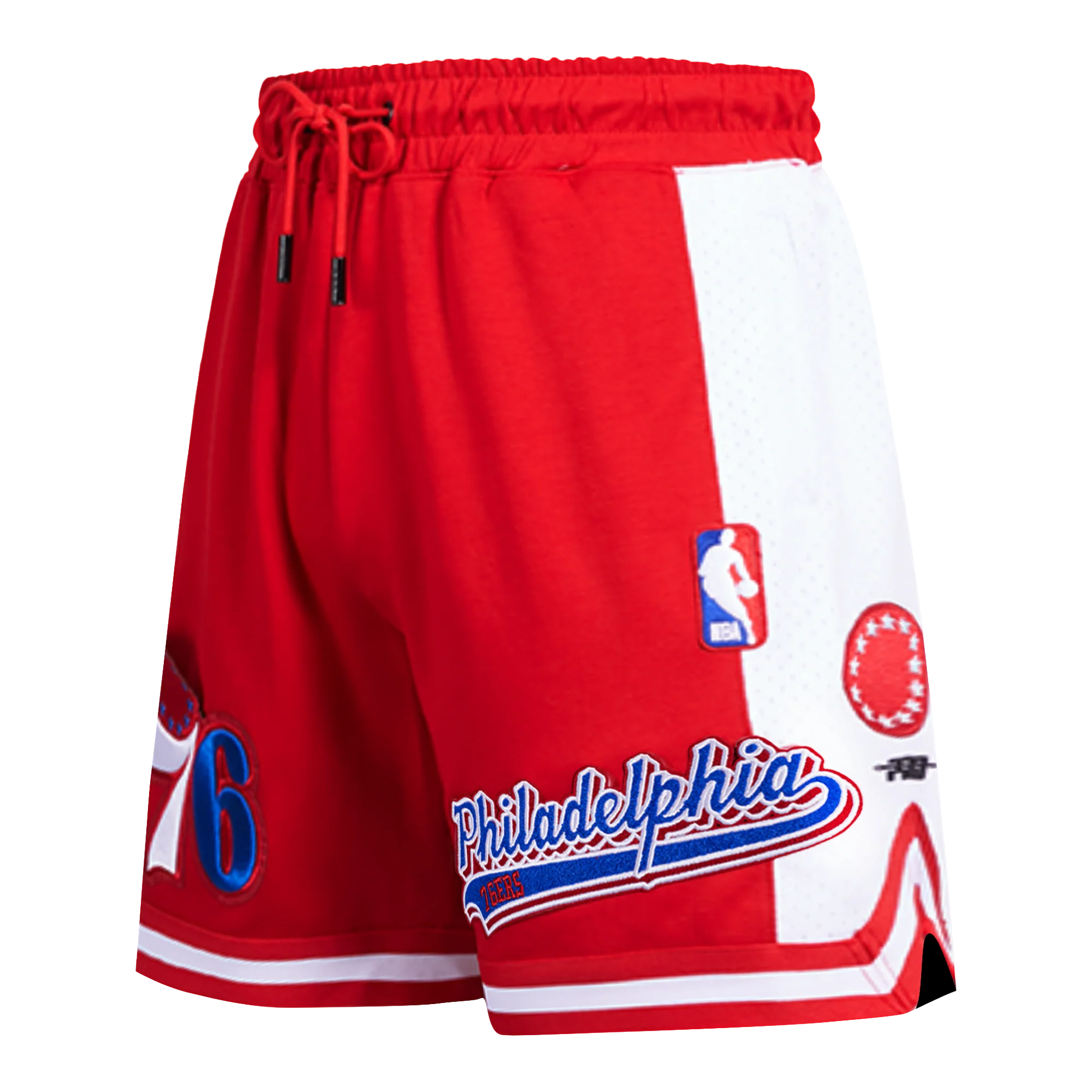 NBA PHILADELPHIA 76ers SCRIPT TAIL MEN'S DOUBLE KNIT 2.0 SHORT (RED)