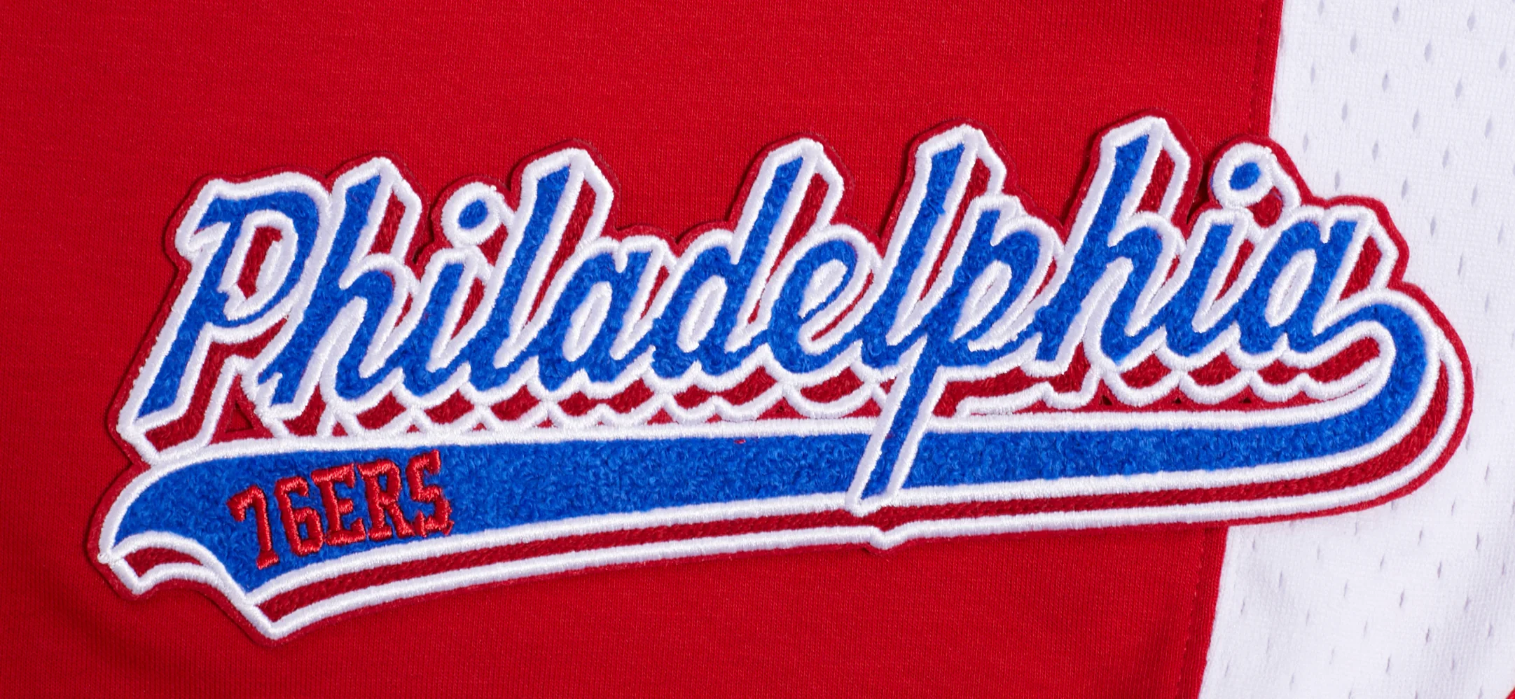 NBA PHILADELPHIA 76ers SCRIPT TAIL MEN'S DOUBLE KNIT 2.0 SHORT (RED) - Image 5