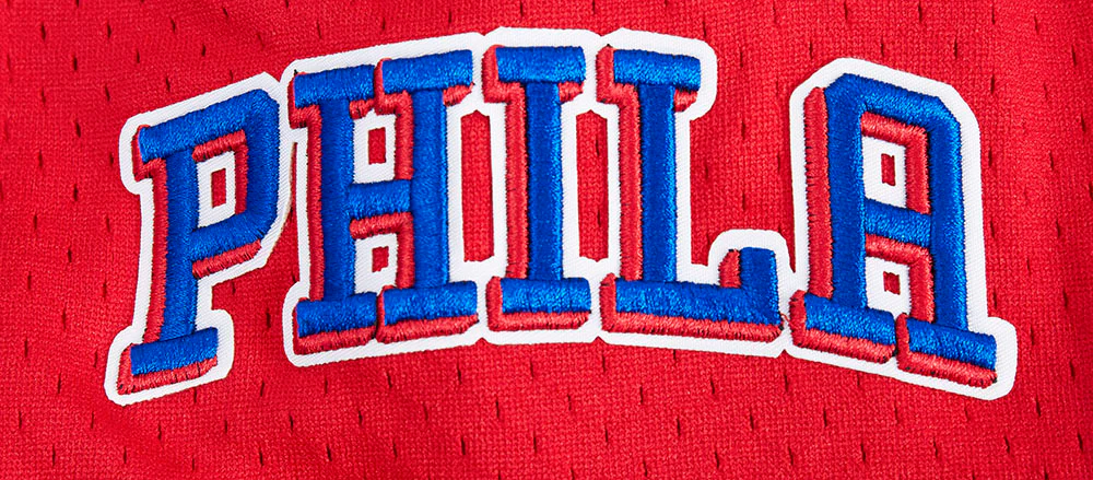 NBA PHILADELPHIA 76ers SCRIPT TAIL MEN'S DOUBLE KNIT 2.0 SHORT (ROYAL BLUE/RED) - Image 8