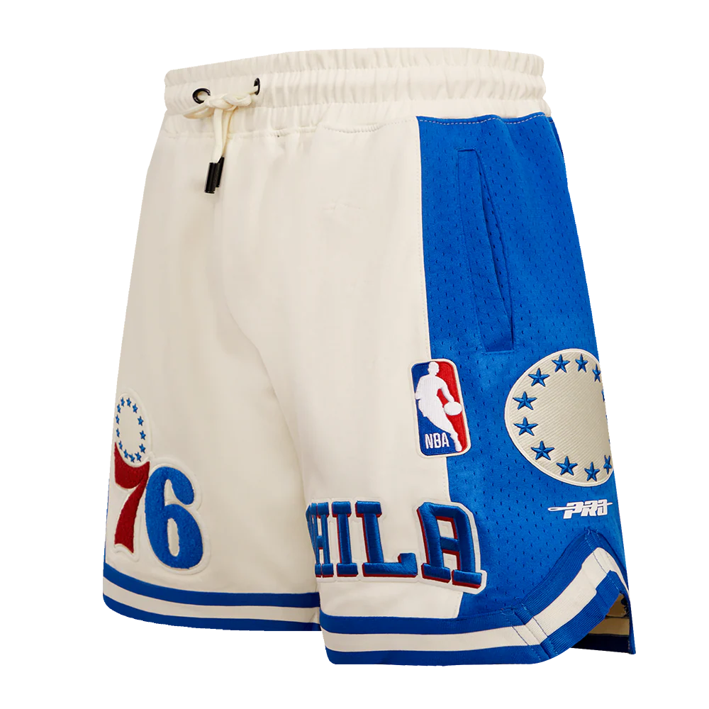 NBA PHILADELPHIA 76ERS RETRO CLASSIC MEN'S 2.0 SHORT (EGGSHELL/ ROYAL BLUE) - Image 2