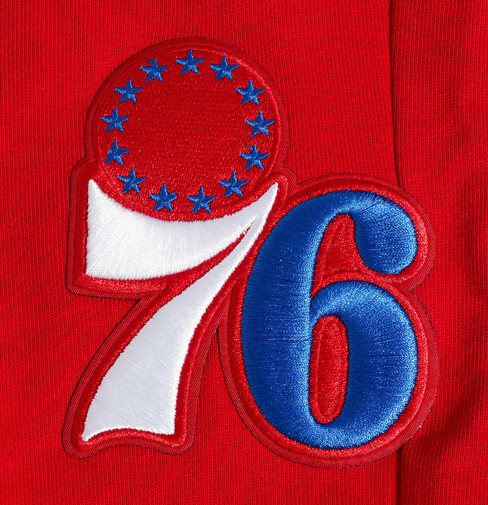 NBA PHILADELPHIA 76ers SCRIPT TAIL MEN'S RIB FLEECE SWEATPANT (RED) - Image 5