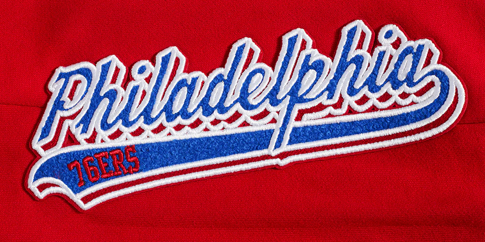 NBA PHILADELPHIA 76ers SCRIPT TAIL MEN'S RIB FLEECE SWEATPANT (RED) - Image 7
