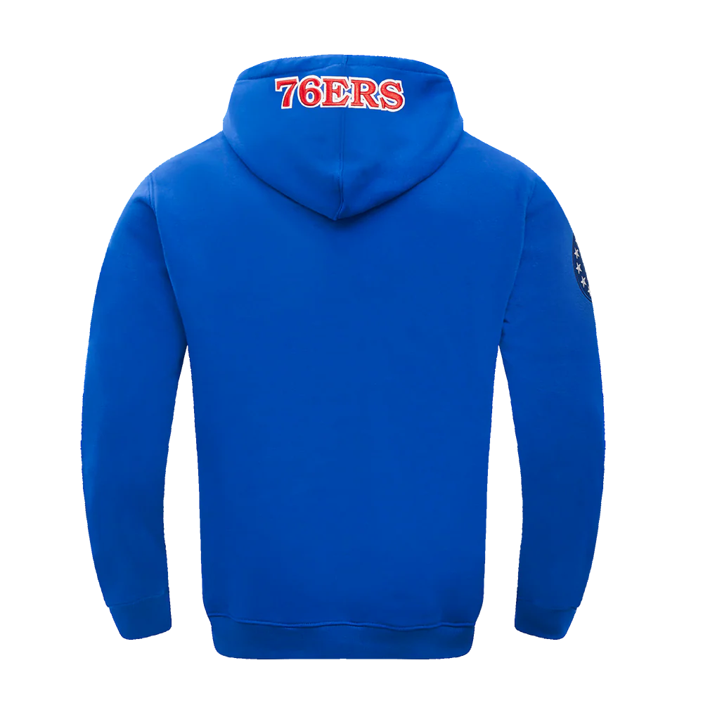 NBA PHILADELPHIA 76ERS OLD ENGLISH MEN'S PULLOVER HOODIE (ROYAL BLUE) - Image 5