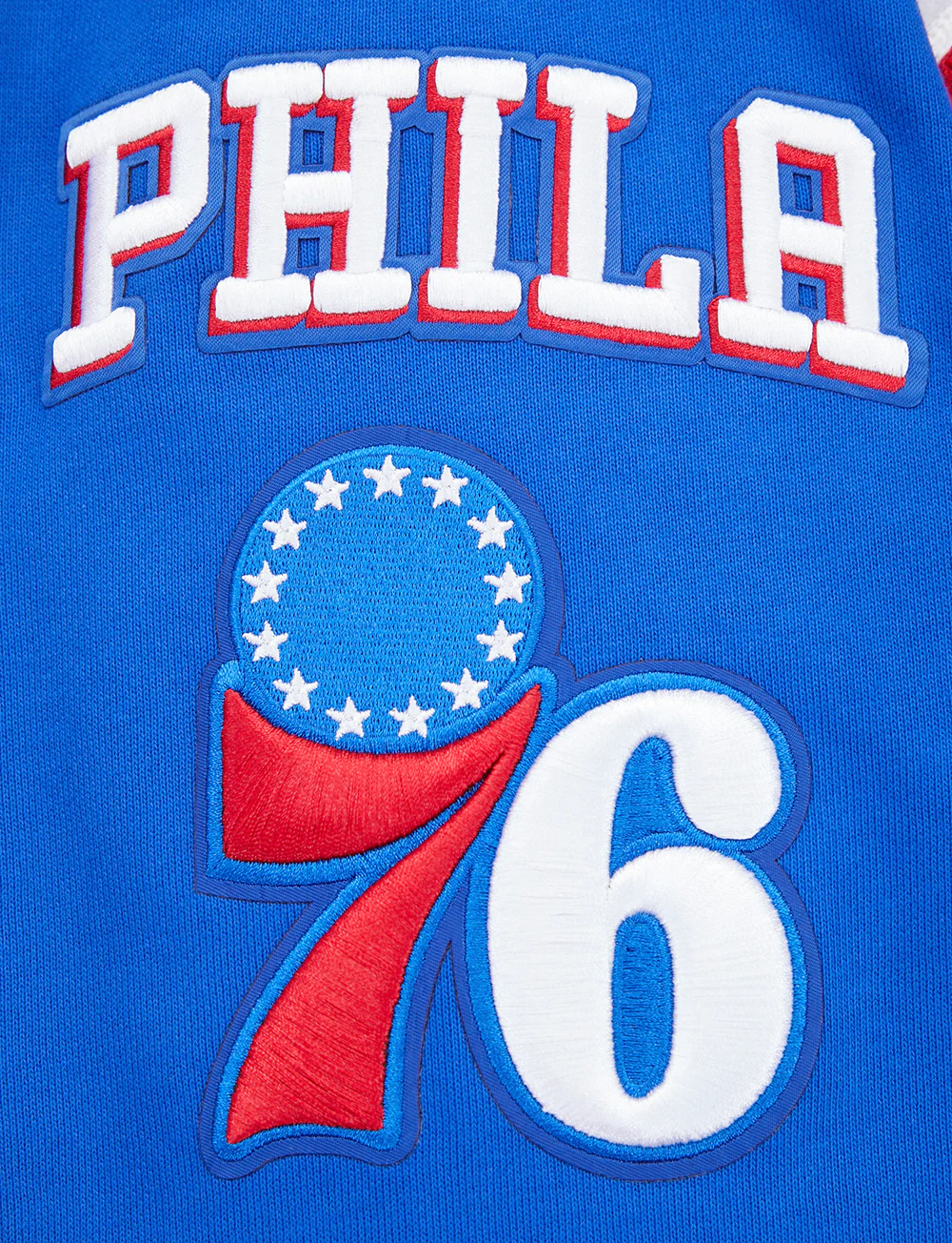 NBA PHILADELPHIA 76ERS MASHUP MEN'S RIB PULLOVER HOODIE (ROYAL BLUE/RED) - Image 8