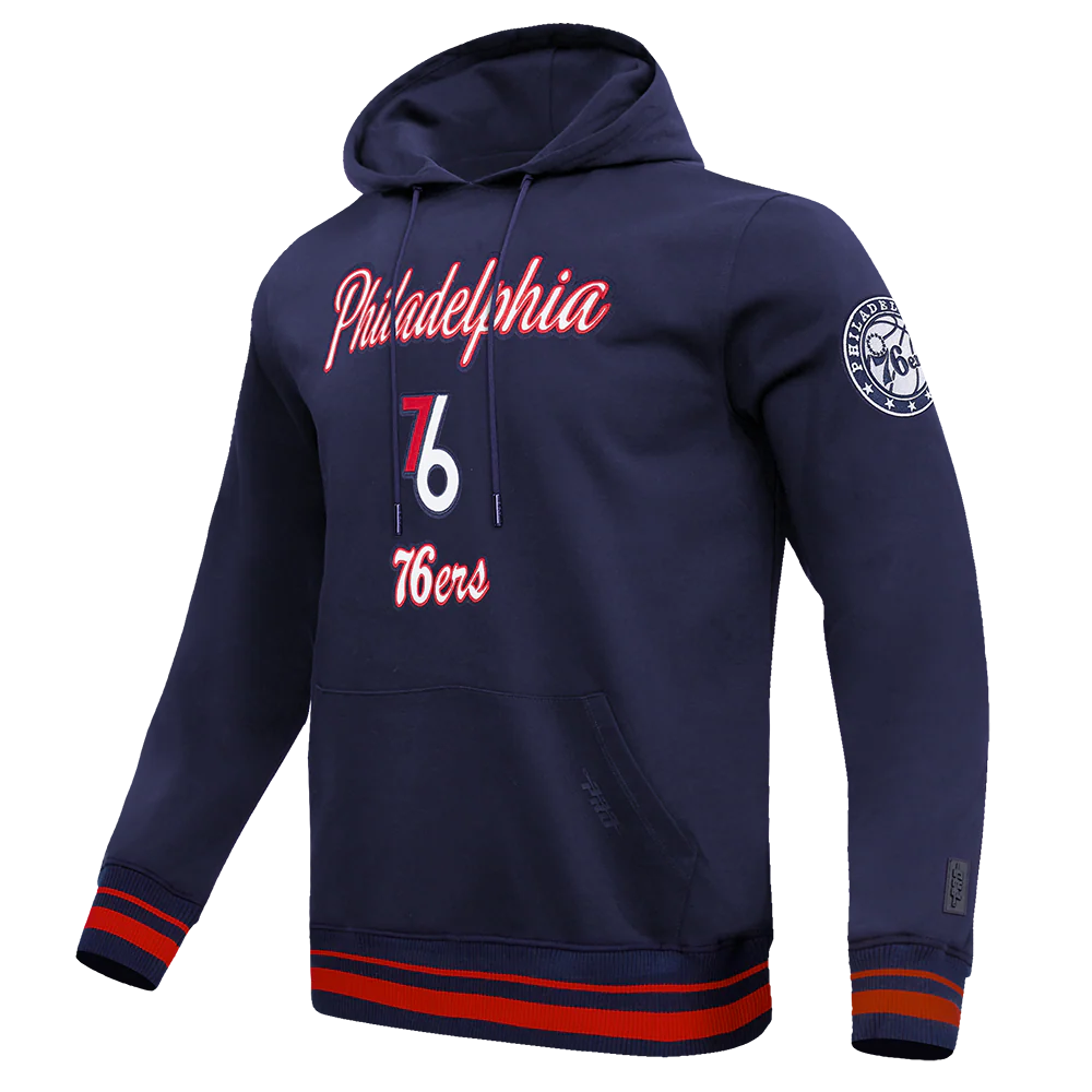 NBA PHILADELPHIA 76ERS CITY EDITION 25-26 MEN'S RIB FLC PO HOODIE (MIDNIGHT NAVY/RED/MIDNIGHT NAVY) - Image 3