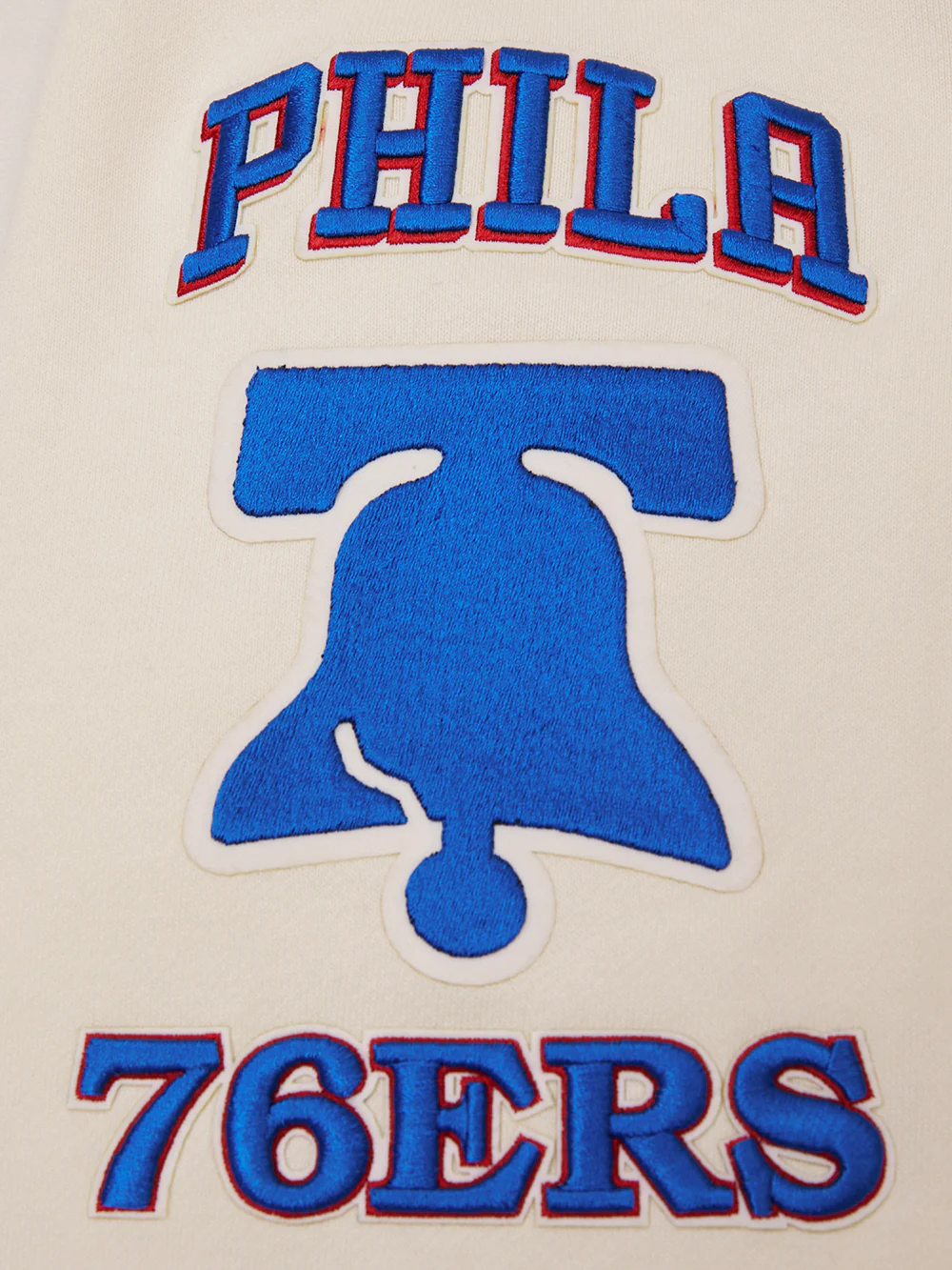 NBA PHILADELPHIA 76ERS RETRO CLASSIC MEN'S PULLOVER HOODIE (EGGSHELL/ ROYAL BLUE) - Image 6