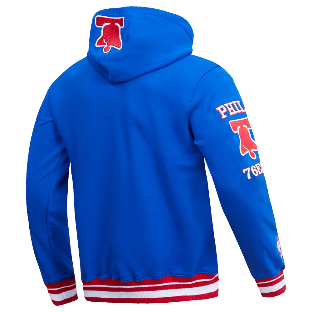 NBA PHILADELPHIA 76ERS RETRO CLASSIC MEN'S PULLOVER HOODIE (ROYAL/RED) - Image 4