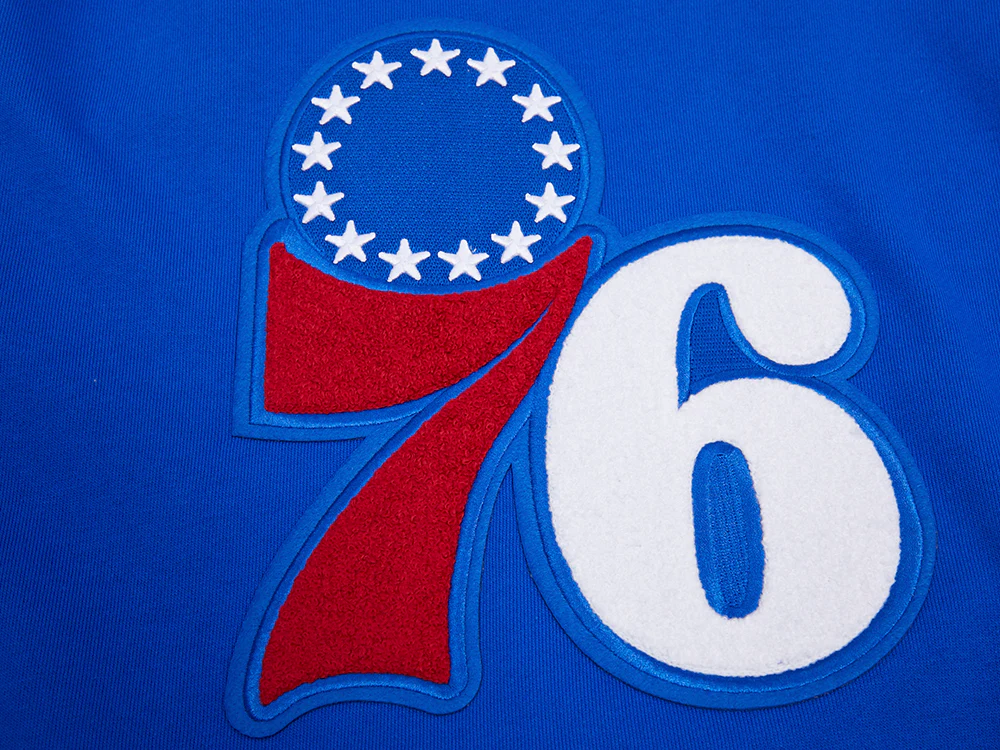 NBA PHILADELPHIA 76ERS RETRO CLASSIC MEN'S PULLOVER HOODIE (ROYAL/RED) - Image 5